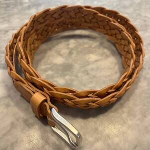 NEW CLOSED men’s leather braided belt in nude